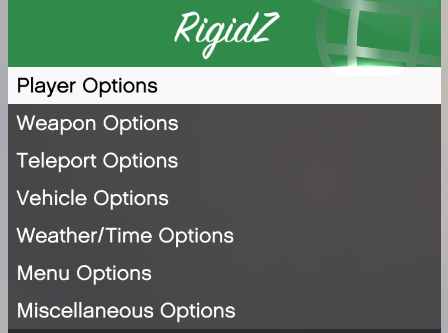 RigidZ Trainer Menu