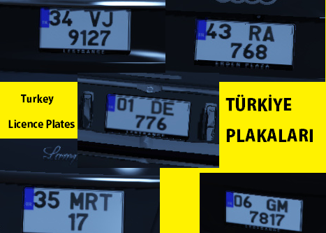 Turkey Licence Plates l Türkiye Plakaları